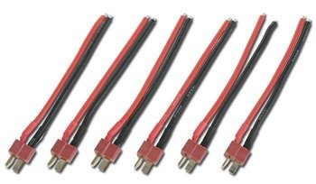 King Arms - Large T-Type Battery Plug with Wires - 6 pcs -KA-BAT-28-VI
