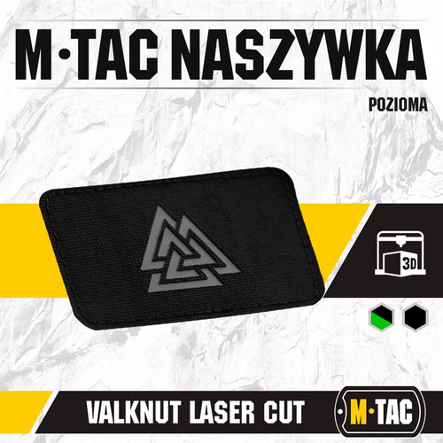 M-Tac - Laser cut Valknut horizontal patch - Black / Gray - 51164211