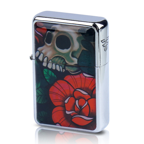 Tasman - Gasoline lighter - Skull and Rose - Q310091