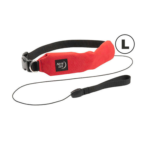 Nite Ize - Collar with Leash RadDog™ All-In-One - L - Red - RRLL-10-R3