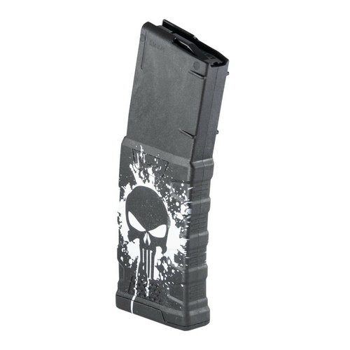 MFT - Polymer Magazine Extreme Duty Punisher Skull for AR-15 / M4 - 5,56 x 45 mm/.223 - 30 Rounds - Black - EXDPM556D-PSS-WH