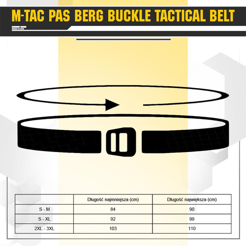 M-Tac - Berg Buckle Tactical Belt - Black - 10071002