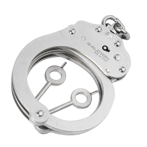 Alcyon - Steel Chain Handcuffs - Double Locking - Silver - 5050-X