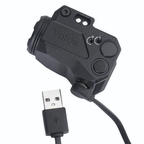 Vaide - Tactical Weapon LED Flashlight with Laser Compact Scrapper Combo - 500 lm - Black - VAPLL-G01