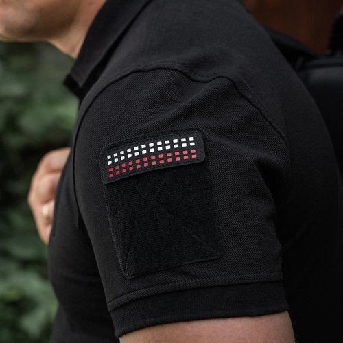 M-Tac - Polish Flag Patch - Fluorescent - Pixels - Laser Cut - Black / Red / White - 51005102