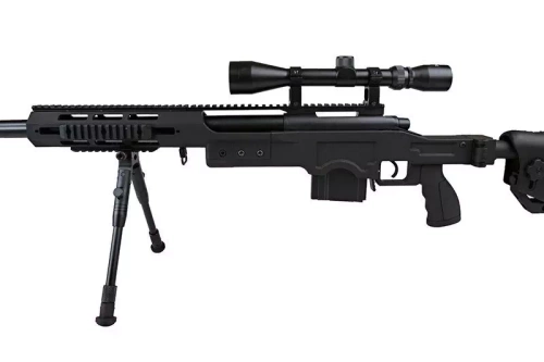 Well - ASG Sniper Rifle Replica MB4411D UPV - 6mm - Spring-loaded - Scope - Bipod - Black - WEL-03-007312