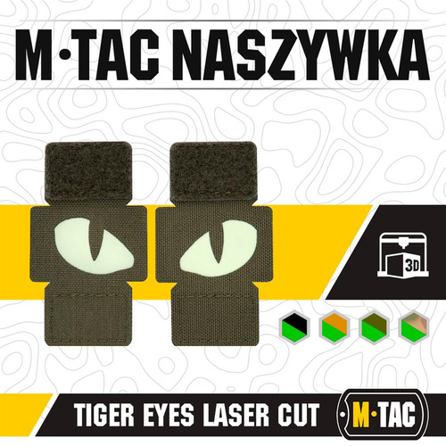 M-Tac - Tiger Eyes Laser Cut Patches - Pair - Ranger Green - 51140023