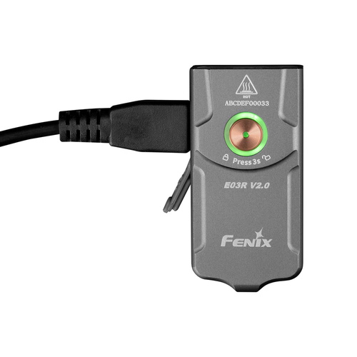 Fenix - E03R V2.0 LED Flashlight with 400 mAh Battery - 500 lm - Gray - E03R V2.0 gray