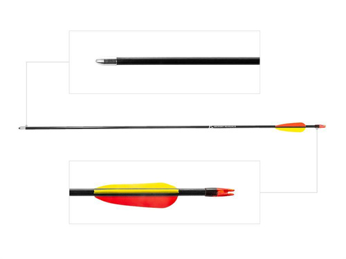 Poe Lang - Fiberglass Arrow - 28" - Smooth Target Point - 5 pcs. - D-055-B3