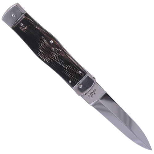 Mikov - Predator Buffalo Horn Spring Knife - Lever Lock - 241-NR-1/HAMMER.