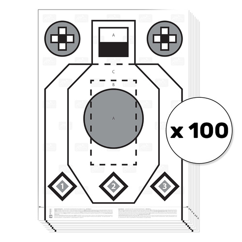 Helikon - RXQT - Rifle Excercise/Qualification Target - 100 pcs