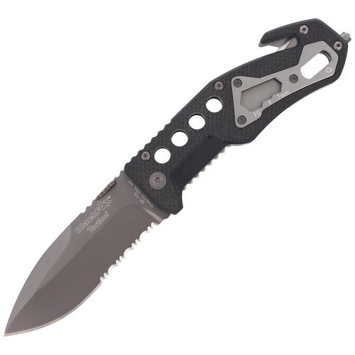 FOX - Knife BlackFox Drop Point Rescue Folder- Black - BF-115
