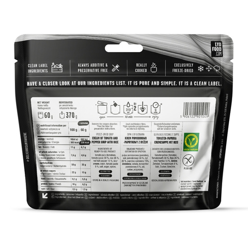LyoFood - Freeze-Dried Ration Lyo Expedition - Creamy Tomato Soup - 370 g