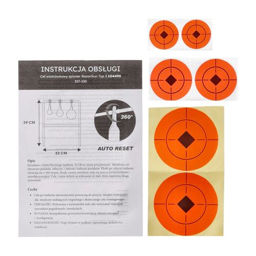 RazorGun - Target Wind Spinner - 3 Targets - Metal - Black - 104490
