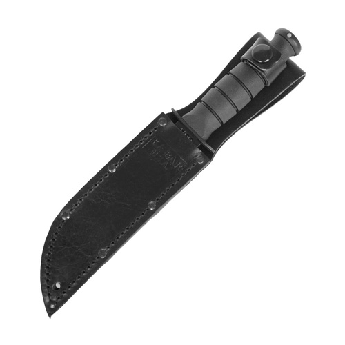 Ka-Bar 1254 - Short Tanto military knife - Black - Leather sheath 