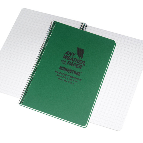 Modestone - Waterproof Notebook - 148 x 210 mm - 30 Sheets - Green - C533 