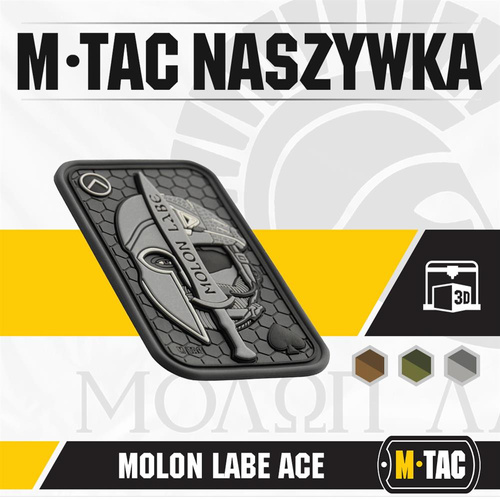 M-Tac - Morale Patch - Molon Labe Ace 3D PVC - Grey - 51127011.