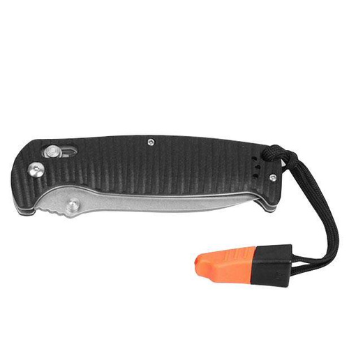 Ganzo - Folding Knife G7412P-BK-WS with Whistle - 440C - Black - G7412P-BK-WS