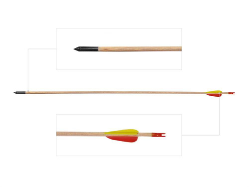 Poe Lang - Wooden Arrow - 29" - Sharp Disc Tip - D-002AK/VD-002AK