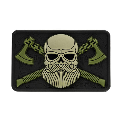 M-Tac - 3D Patch - Bearded Skull - Black / Olive - 51113201
