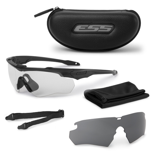 ESS - Ballistic Glasses Crossblade™ 2LS Kit - Black - Clear & Smoke Gray - EE9032-02