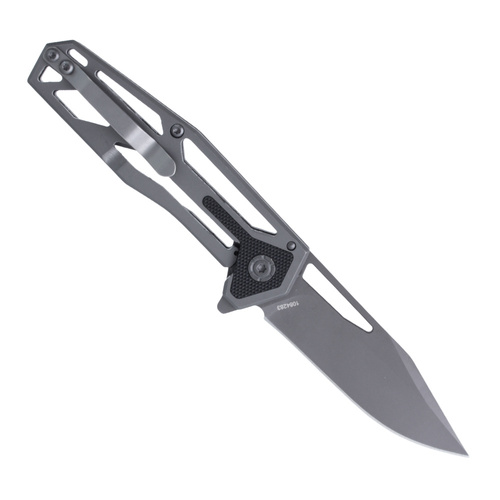 Schrade - Clip Point Blade Cage Handle Ultra Glide Folding Knife - 9Cr18MoV - Gray - 1084283.