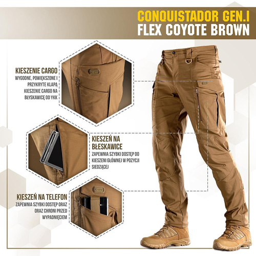 M-Tac - Tactical Pants Conquistador Gen. I Flex - Ripstop - Coyote - 20059017