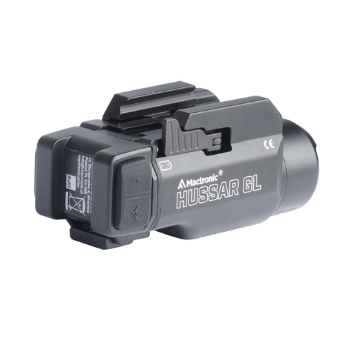 Mactronic - Tactical Pistol Flashlight with Laser Hussar GL - 12270 cd - Black - THG0011