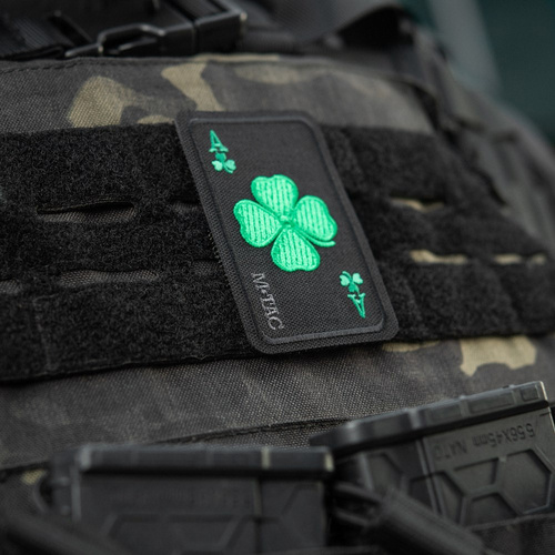 M-Tac - Lucky Card Patch - Cordura 500D - Clover - Black - 51391002