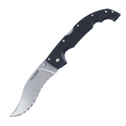 Cold Steel - Serrated Folding Knife Voyager - AUS10A - Black - 29AXVS