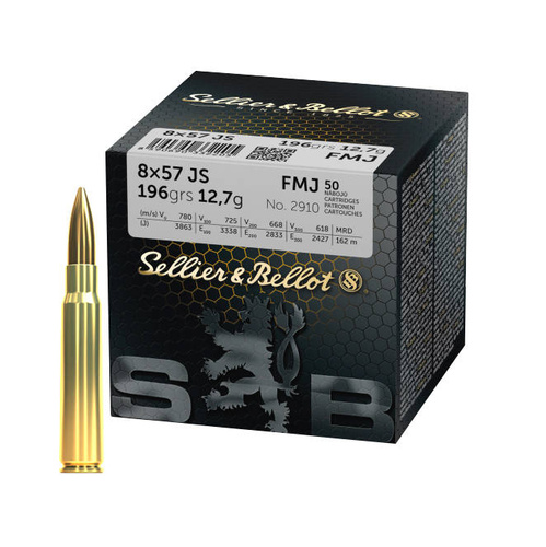 Sellier&Bellot - Rifle Ammuniton 8x57JS FMJ 196 gr / 12.7 g - 50 pcs