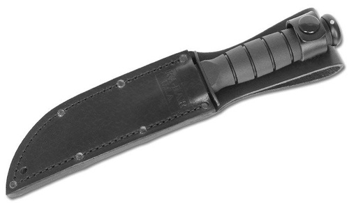 Ka-Bar 1255 - Short Tanto military knife - Black - Combo - Leather sheath