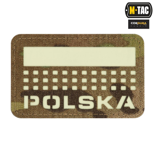 M-Tac - Patch with Flag and Inscription Poland - Laser Cut - Pixels/Rectangle - Multicam / Fluo - 51007208