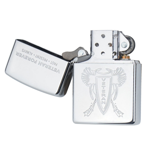 Zippo -  Veteran Forever Petrol Lighter - High Polish Chrome - Z28054