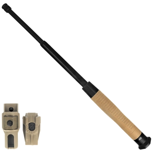 ESP - Hardened Ergonomic Easy Lock Telescopic Baton - 18" - Black/Khaki - ExBTT-18HE-KH BHT-54