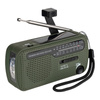 Fosco Industries - Survival radio with Solar Panel and Crank - SW1/SW2/FM/AM - Green - 464601