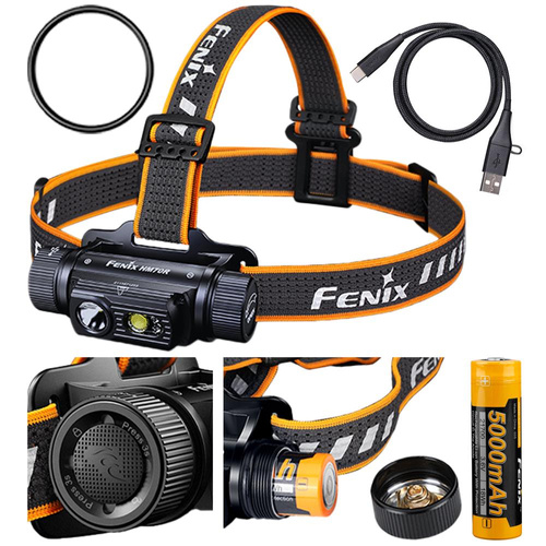 Fenix - LED Headlamp with 5000 mAh Rechargeable Battery - 1600 Lumen - HM70R