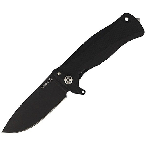 LionSteel - SR Flipper Aluminum Black / Black Blade Folding Knife - SR11A BB