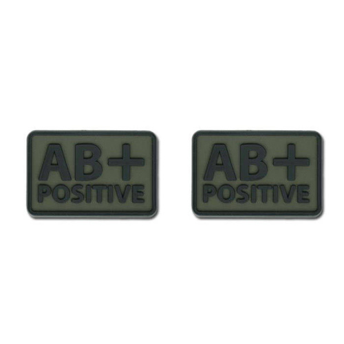 Helikon - PVC Patch - Blood Type - AB+ POS - Olive Green - 2pcs