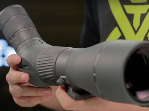 Vortex Optics - Razor HD 27-60x85 Spotting Scope - Angled - Green / Black - RS-85A