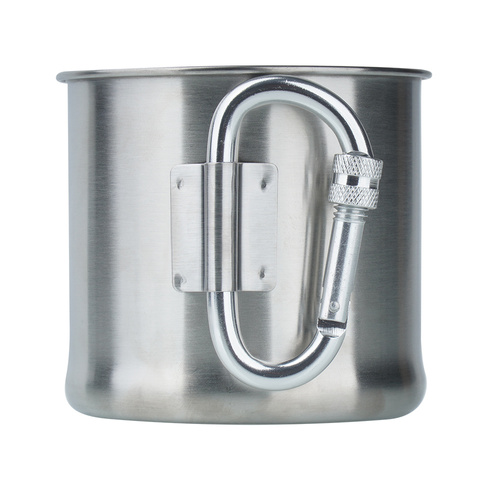 Mil-Tec - Travel Mug with Carabiner - 500 ml - Steel - 14607900