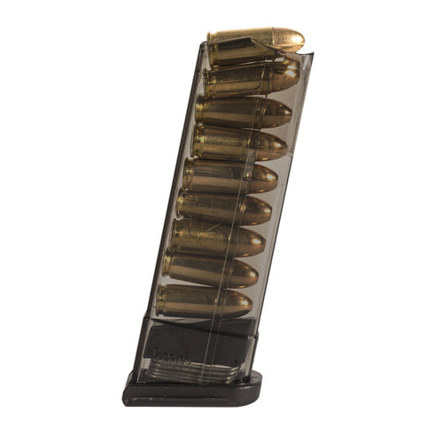 ETS - Polymer Magazine For Glock 43 - 9x19 mm - 9 rounds - Carbon Smoke Series - SMK-GLK-43-9