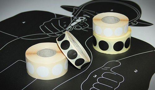 Target stickers - Black - 20 mm - 1000 pcs