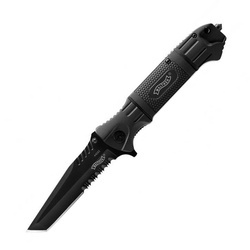 Walther - Folding Knife Black Tac Tanto BTTK  - Liner Lock - Aluminum handle - Black - 5.0716