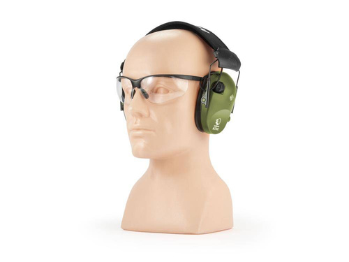 RealHunter - Set of Active PRO Hearing Protectors & Protective Glasses - Olive Green