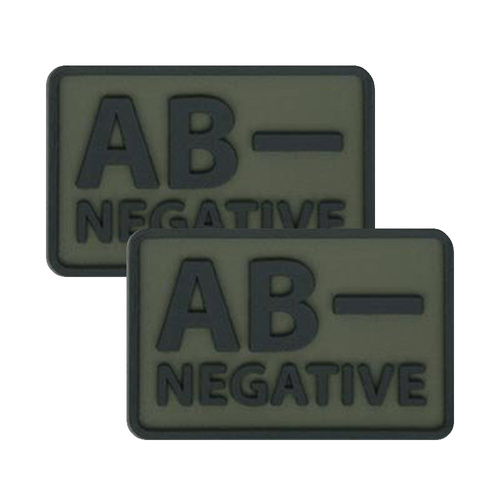 Helikon - PVC Patch - Blood Type - AB- NEG - Olive Green - 2pcs