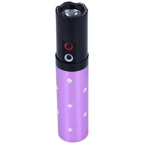 Paralyseur - Lipstick Stun Gun with Flashlight - 2 Million Volts - 120 lm - Violet - 1202-PI