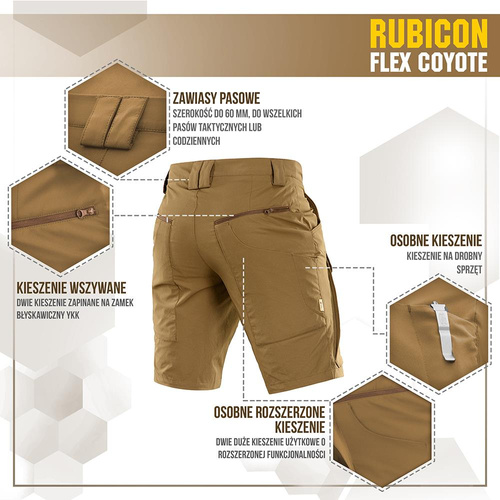 M-Tac - Tactical Shorts Rubicon Flex - 4-Way Stretch - YKK - Coyote - 20070005
