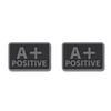 Helikon - PVC Patch - Blood Type - A+ POS - Black - 2pcs
