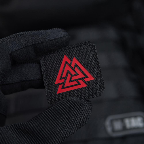 M-Tac - Laser Cut Valknut Square Patch - Red / Black - 51162233